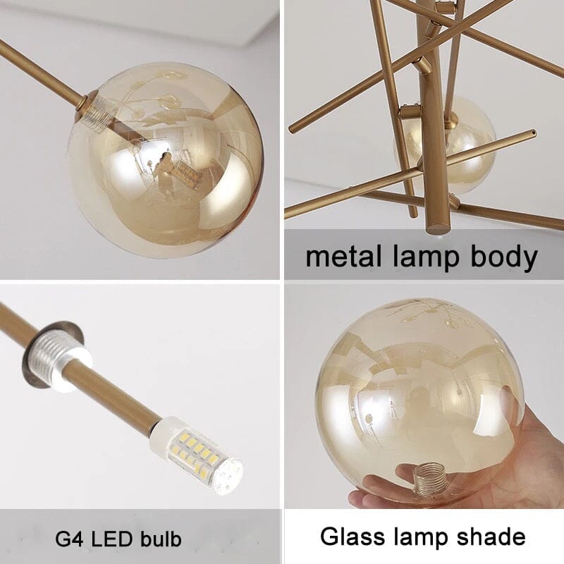 Astra Bubble Pendant Light in Modern Iron Resin Finish