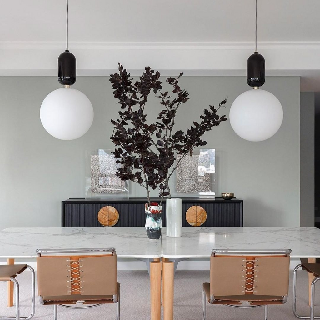 Novae Glass Globe Chandelier Modern Pendant for Dining and Living Areas