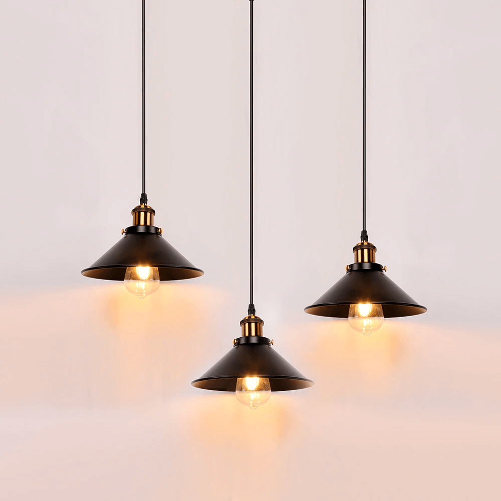 Elora Brass Cone Pendant Light in Vintage Industrial Style