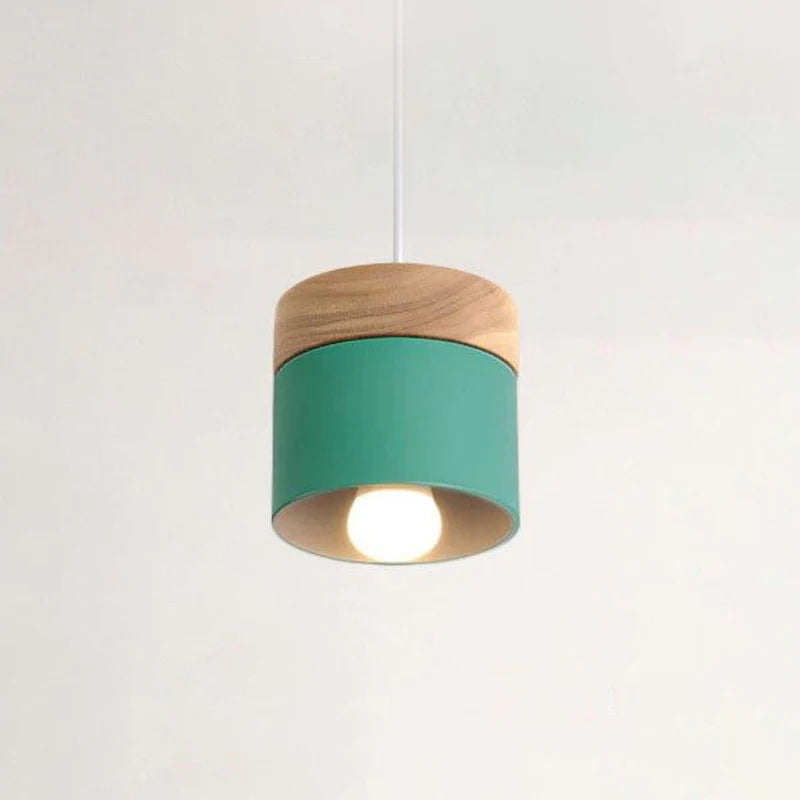 Valentina Modern Can Shape Metal/Wood Pendant Light | ventumra