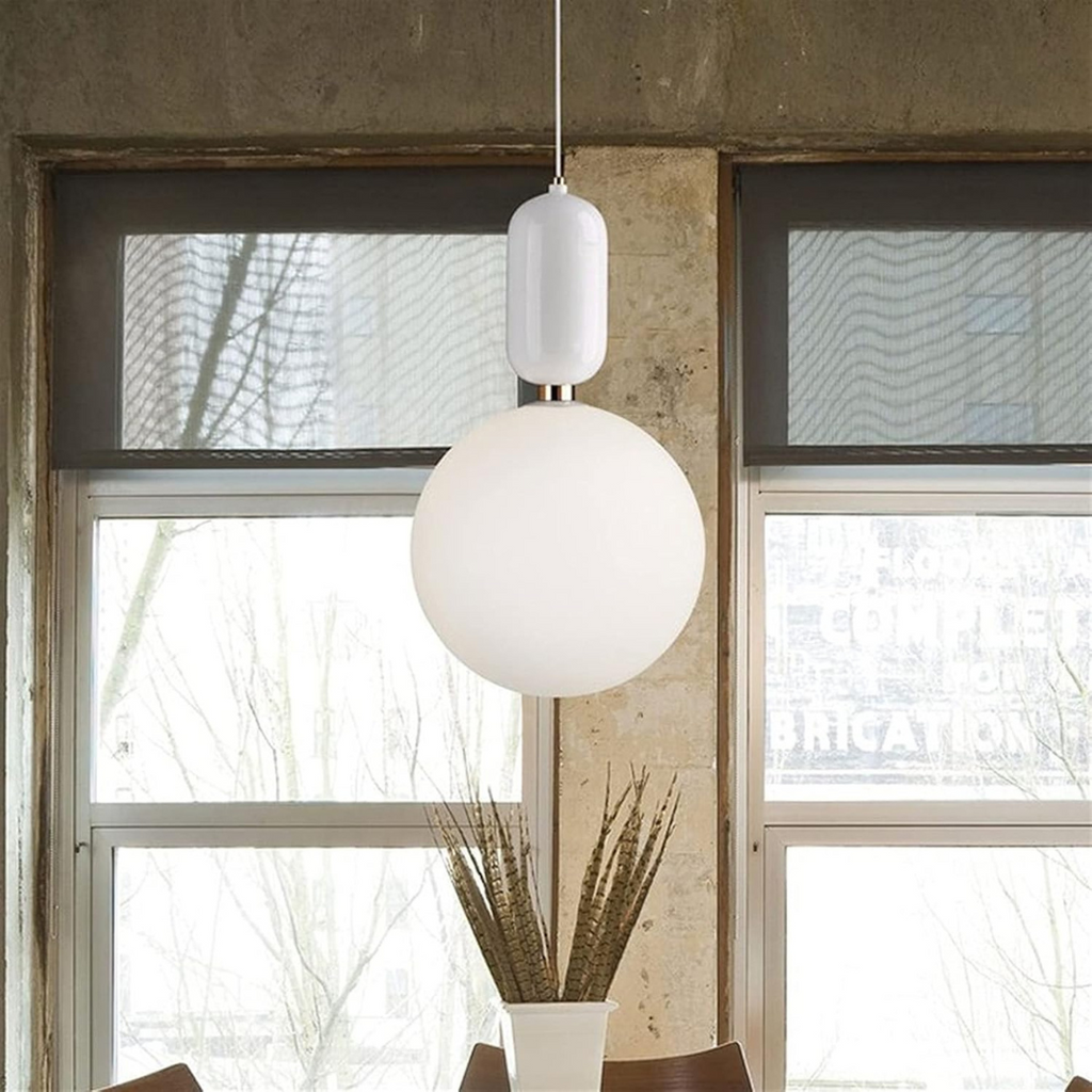Novae Glass Globe Chandelier Modern Pendant for Dining and Living Areas