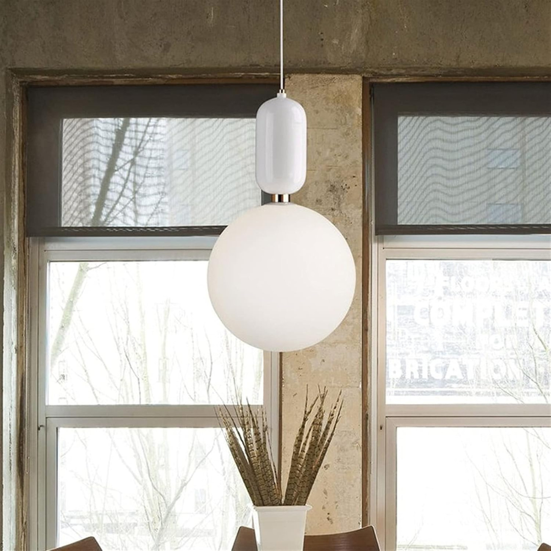 Novae Glass Globe Chandelier Modern Pendant for Dining and Living Areas