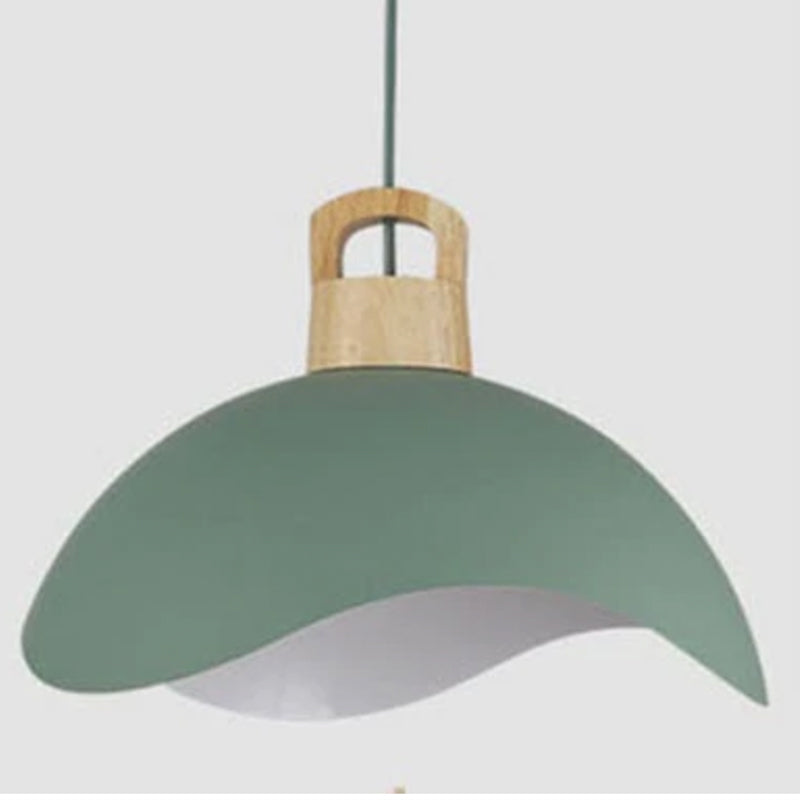 Valentina Colorful Shade Single Pendant Lights, Wood & Metal | ventumra