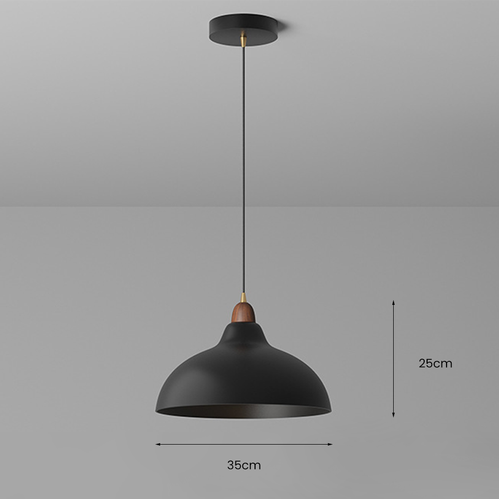 Sylvara Nordic Wood and White Metal Pendant Light Fixture