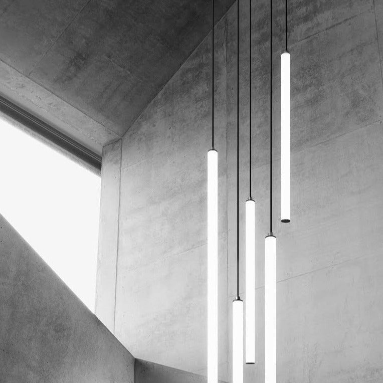 Lysara | Scandinavian LED Rod Pendant in Black and Gold