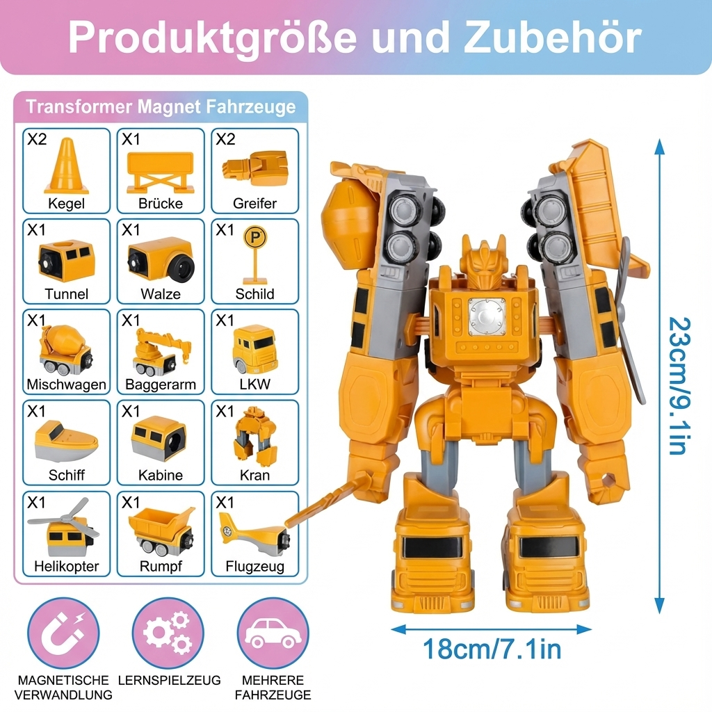Vehículos magnéticos transformables - set creativo de juguetes robot