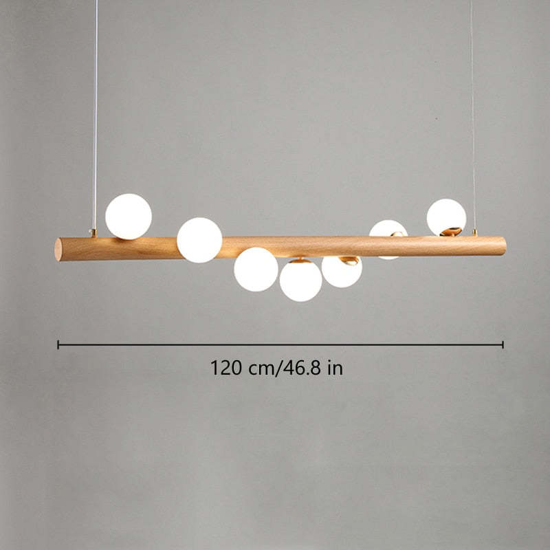 Valentina Glass Bubble Pendant Light Wood/Walnut | ventumra