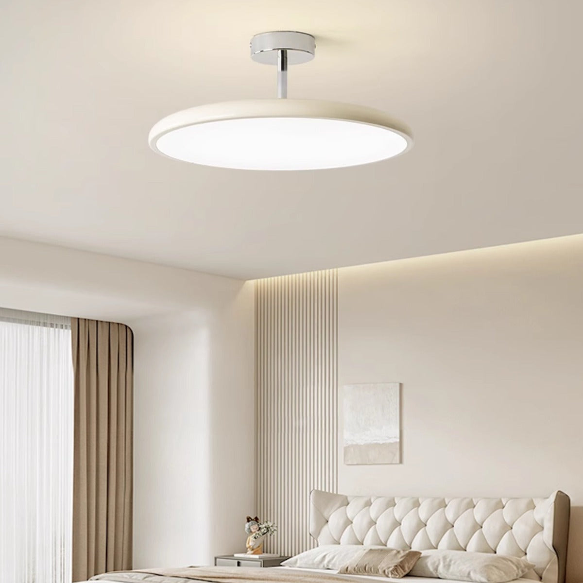 Valentina Vintage Flush Mount Ceiling Light Metal Red/White/Green LED Bedroom | ventumra