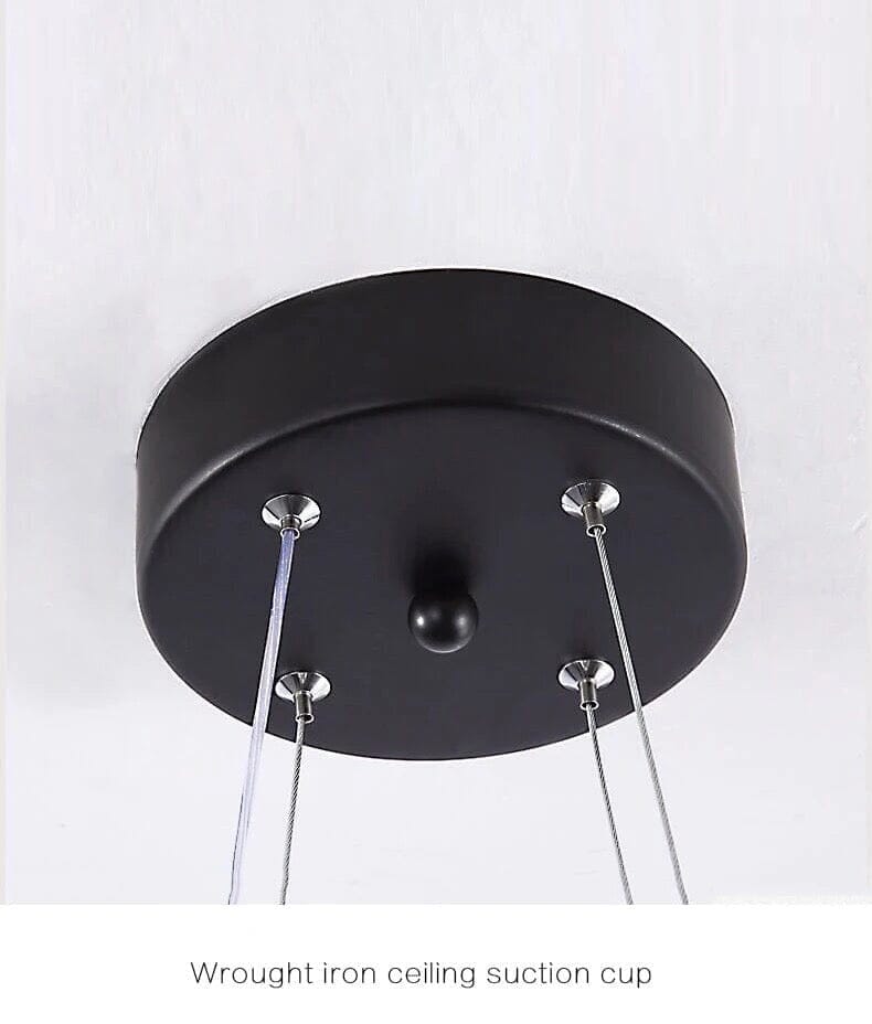 NoirArc Bow LED Pendant Light in Black Modern Fixture