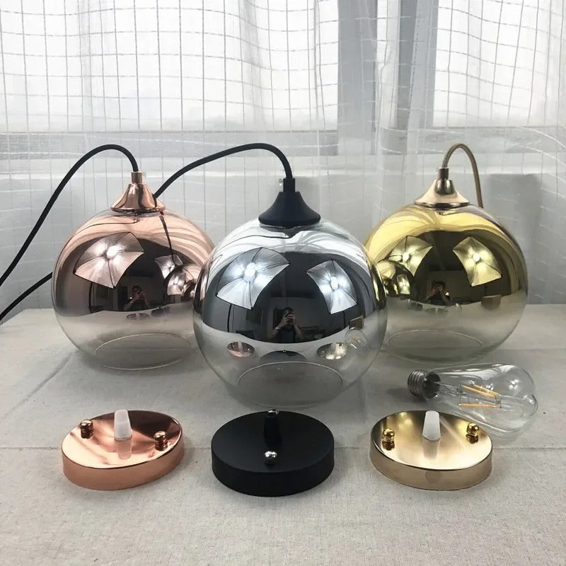 Lysara Glass Pendant Light | Ombre Champagne & Rose Gold