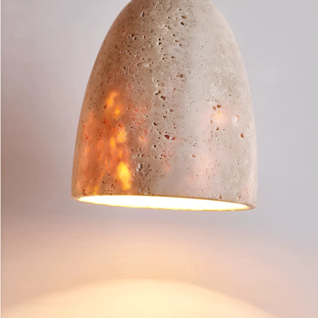 Luminara Retro Travertine Pendant Light For Dining Areas