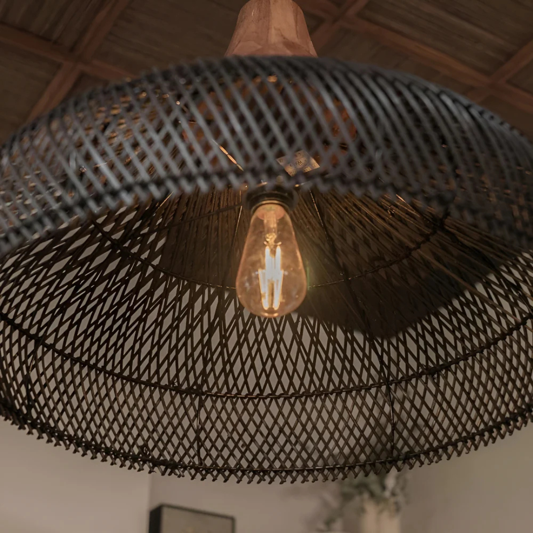 Aurelle Hand-Woven Rattan Boho Pendant Ceiling Light