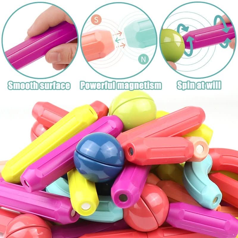 NovaStix Magnetische Kreativstäbchen - Ineinandergreifende geometrische Formen