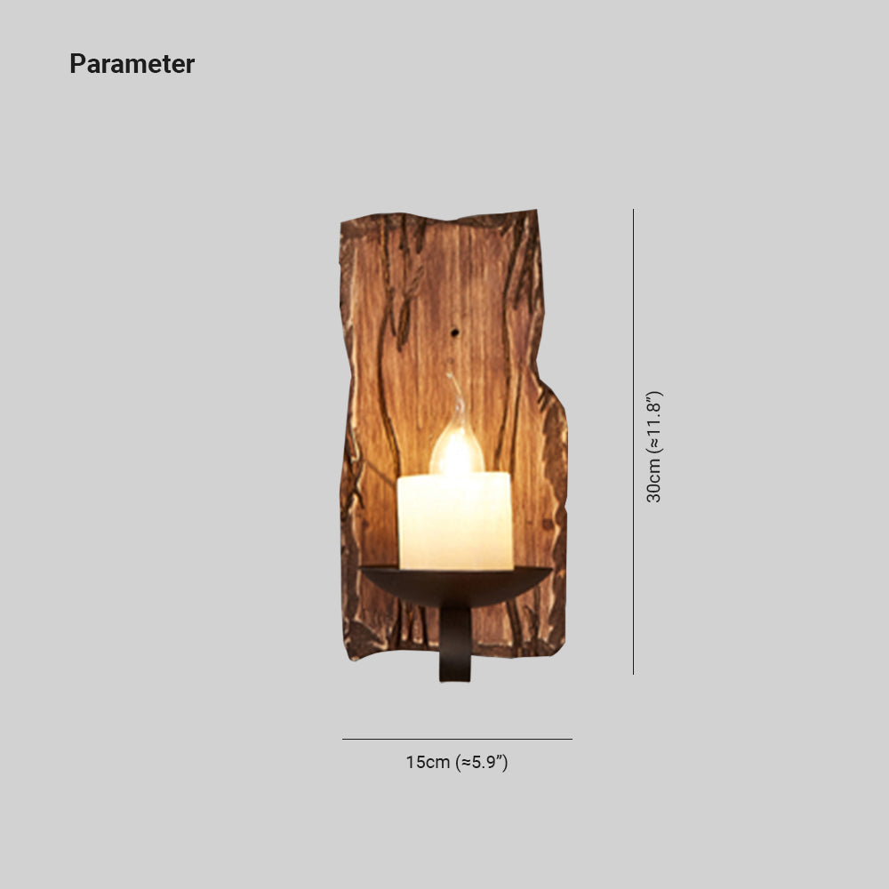 Epoch Wall Lamp Rectangular Vintage, Wood/Metal, Bedroom | ventumra