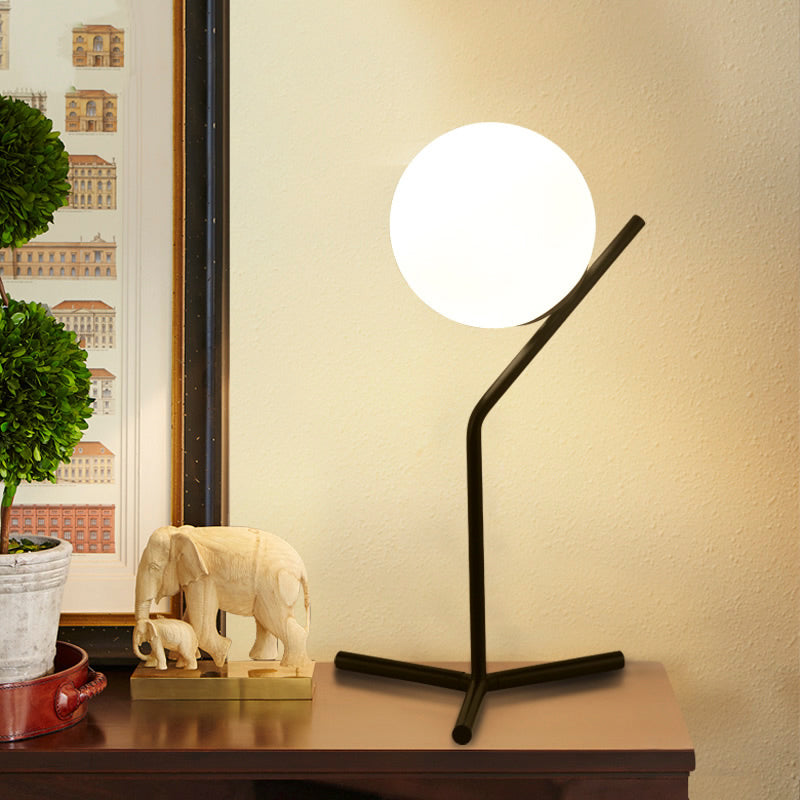 Aurelo Glass Globe Desk Lamp — White Shade, 1 Light
