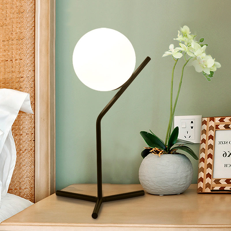 Aurelo Glass Globe Desk Lamp — White Shade, 1 Light