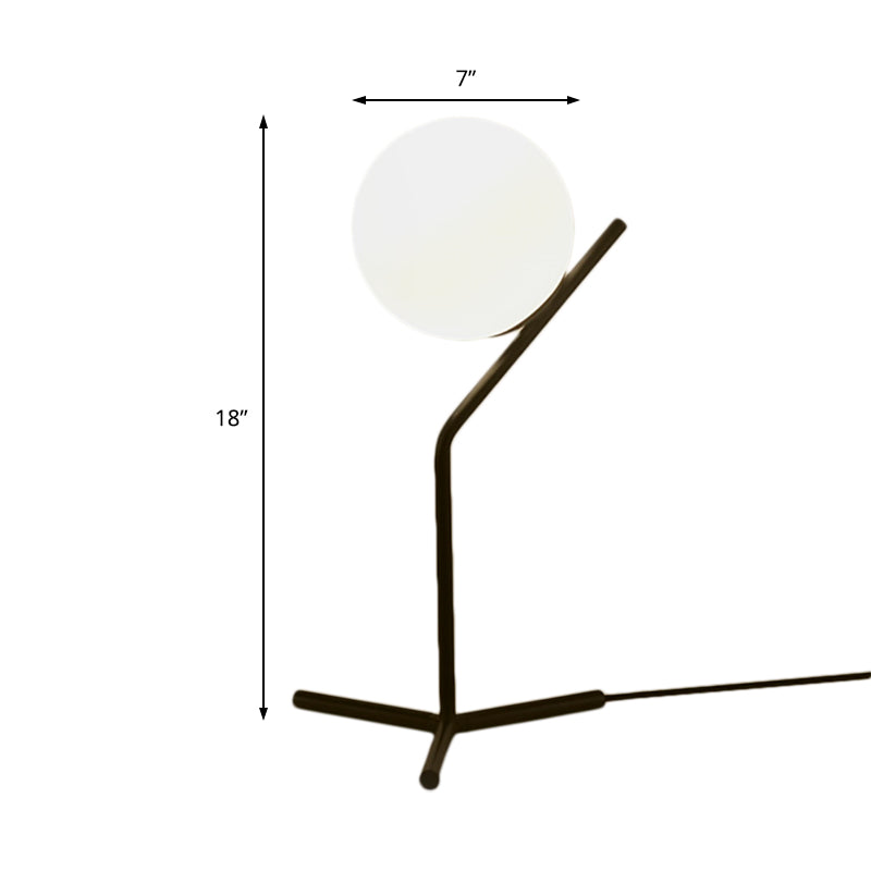 Aurelo Glass Globe Desk Lamp — White Shade, 1 Light