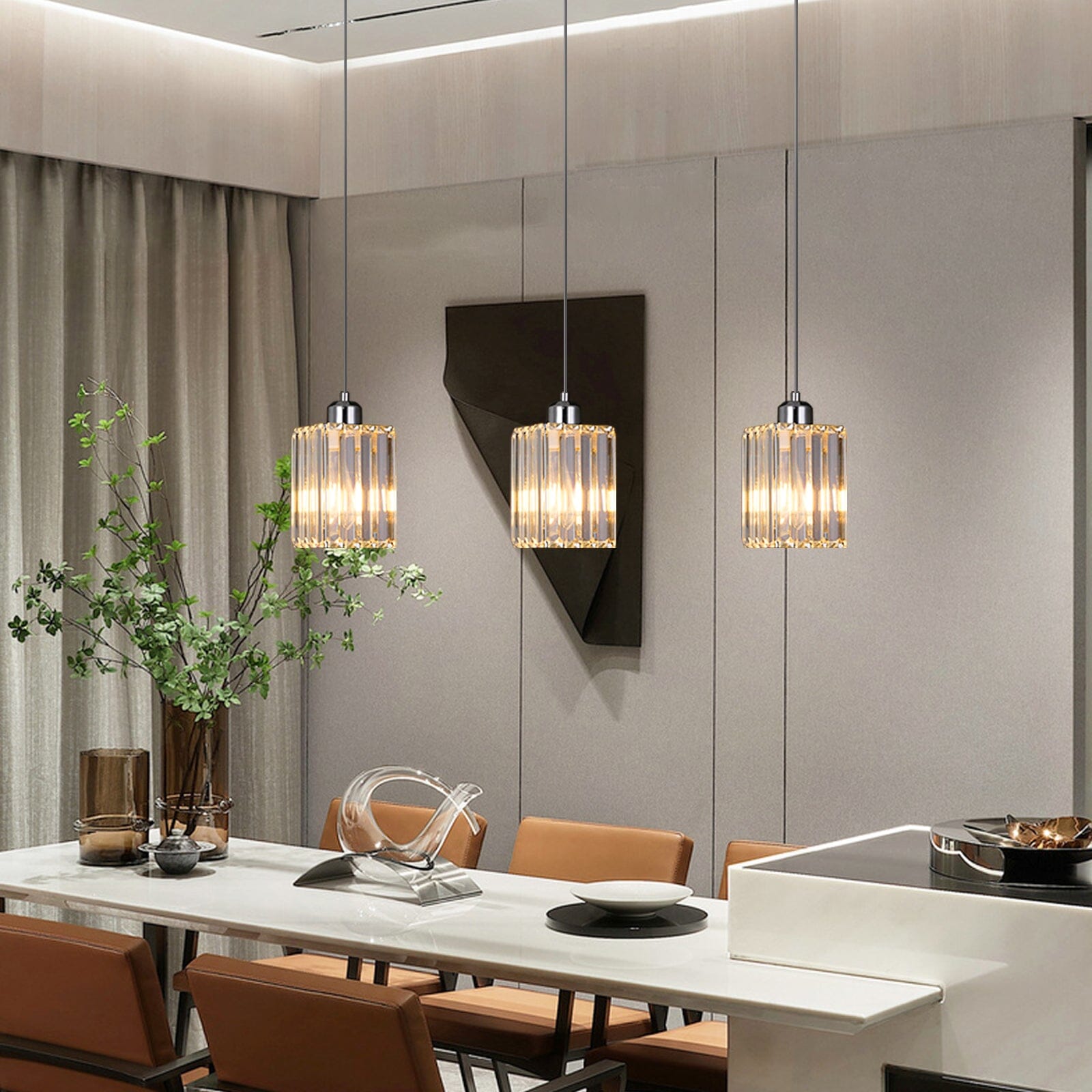 Lumistra Crystal Glass Pendant Light for Living Rooms