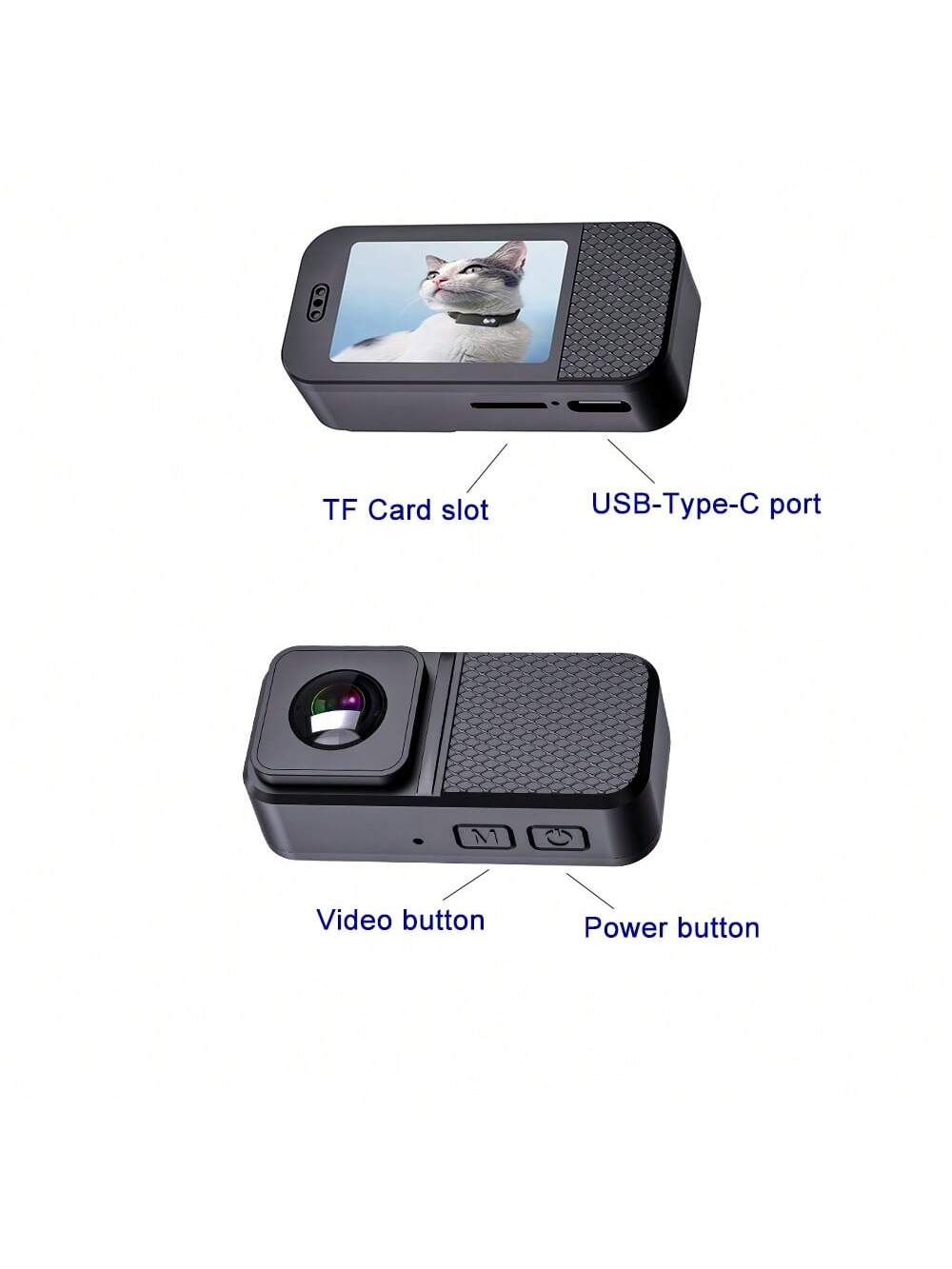 Nositelné zvířecí kamery FidoVision se záběrem 160° - 1080P HD, 32GB