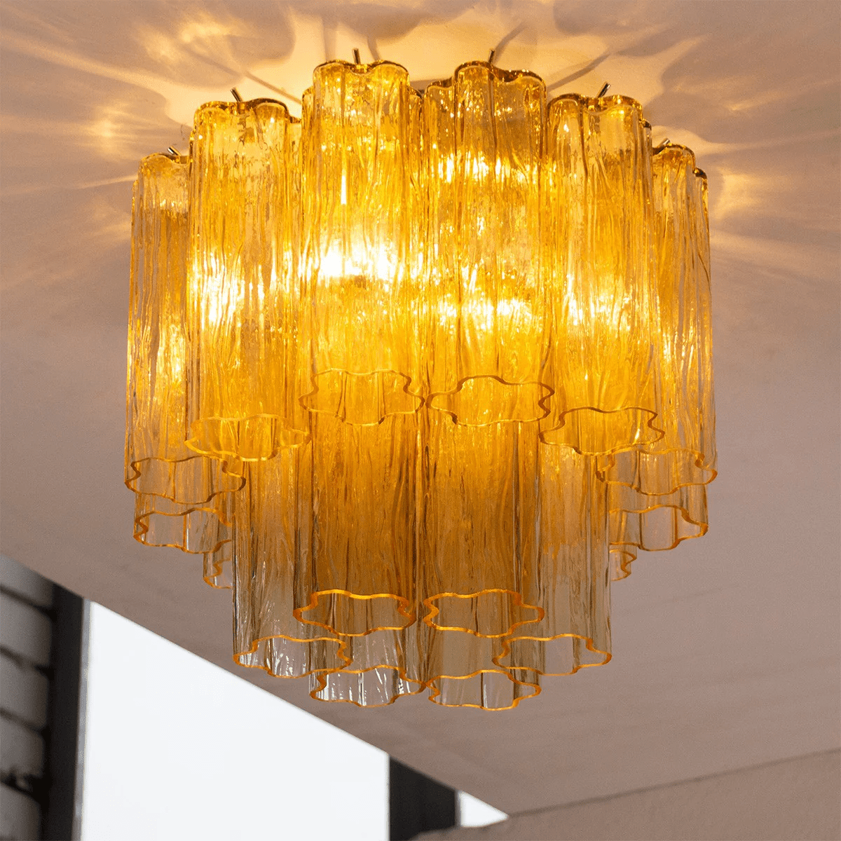 Aurora Tubes Ceiling Lamp Pink Waterfall Style | ventumra