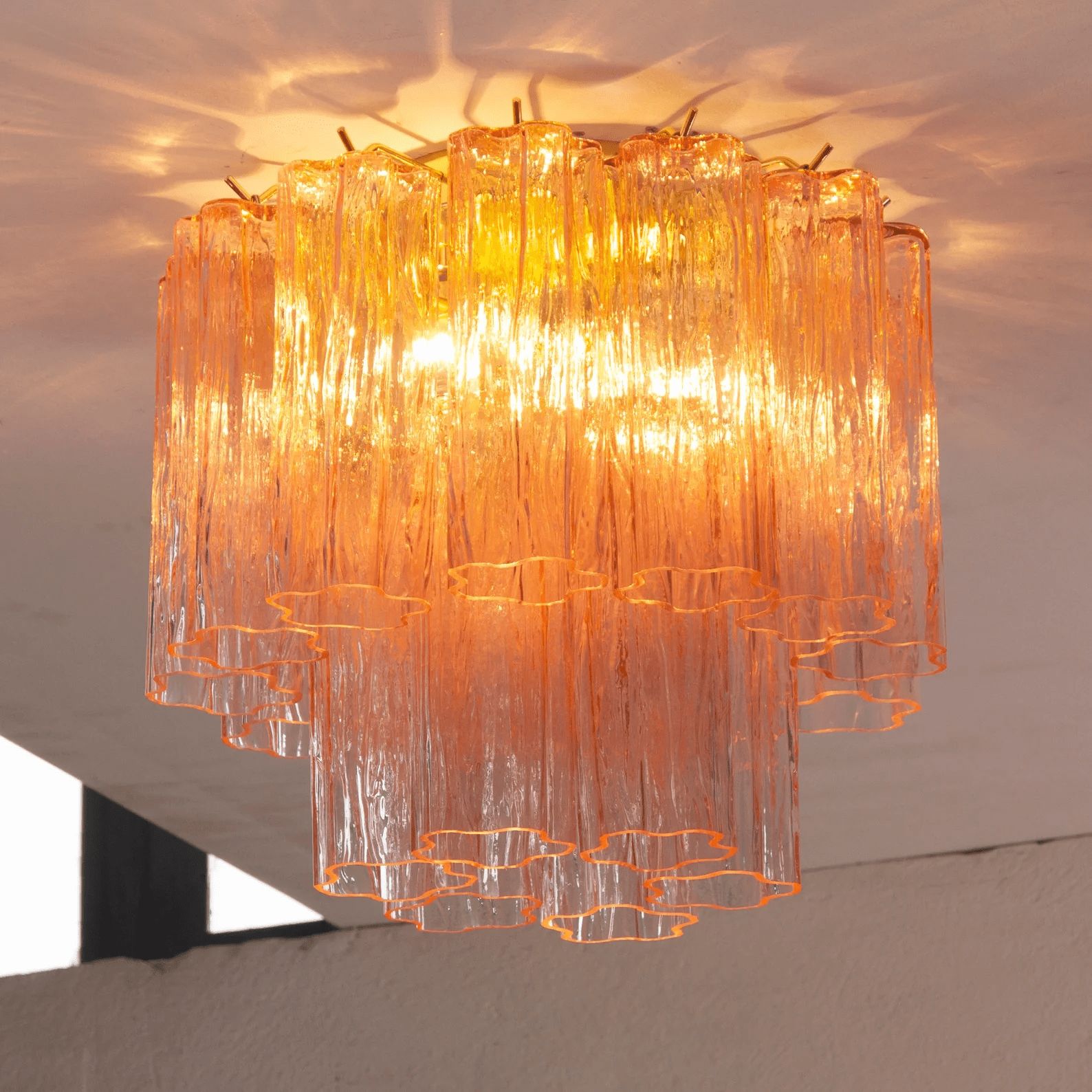 Aurora Tubes Ceiling Lamp Pink Waterfall Style | ventumra