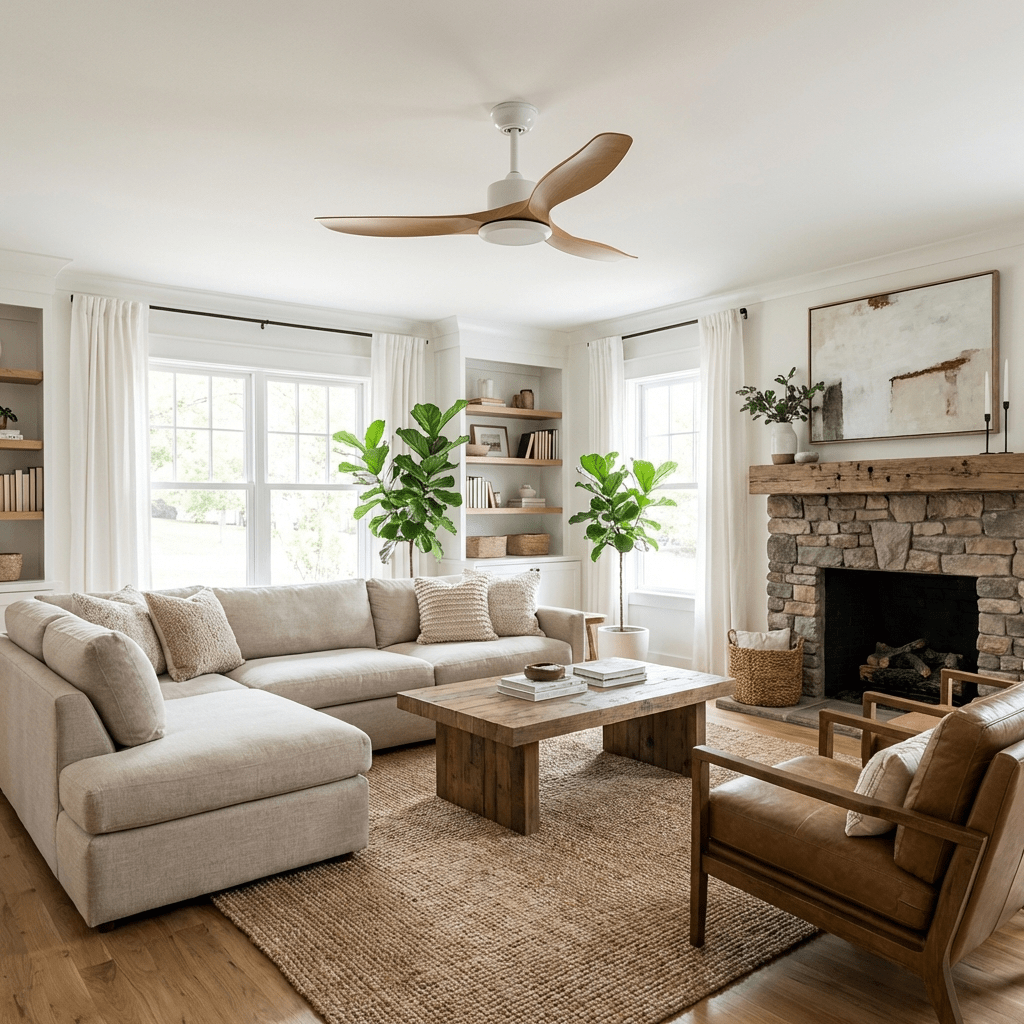 Aero Curve Wood Ceiling Fan | Ventumra