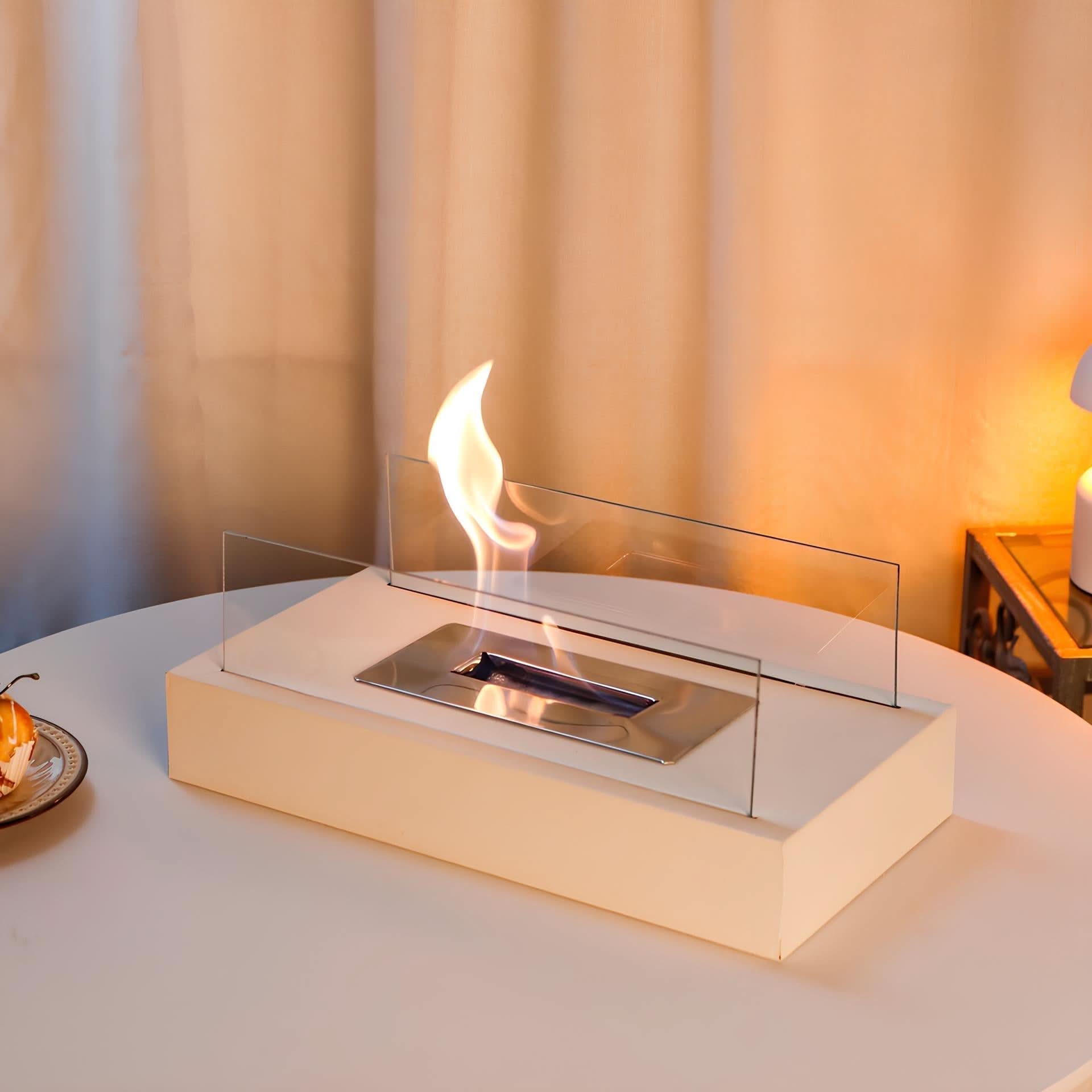 NovaFlame Portable Bioethanol Table Fireplace — Ventless Burner Design