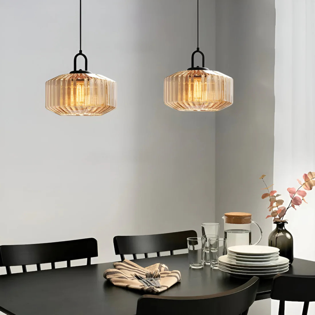 Eloria | Retro Warm-Toned Colored Glass Pendant Lamp
