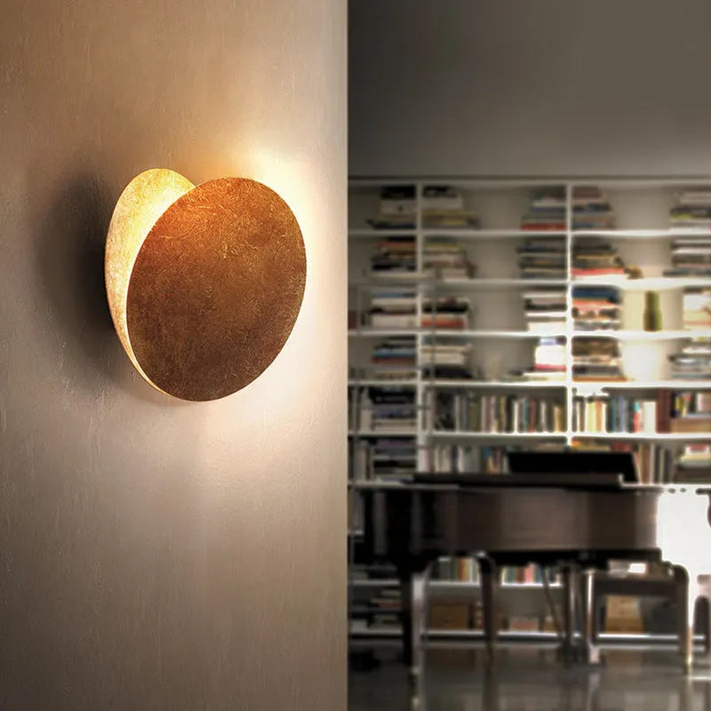 Arisha Modern Minimalist Round Moon Eclipse Wall Lamp | ventumra
