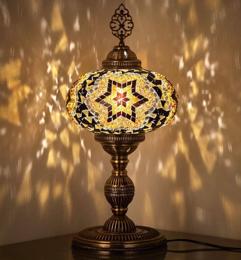 Elegant Astra Mosaic Swan Table Lamp Handmade In Turkey