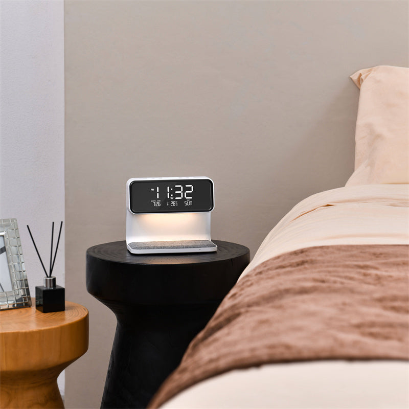 Solivon 3-in-1 Bed Lamp With Wireless Charger And LCD Alarm