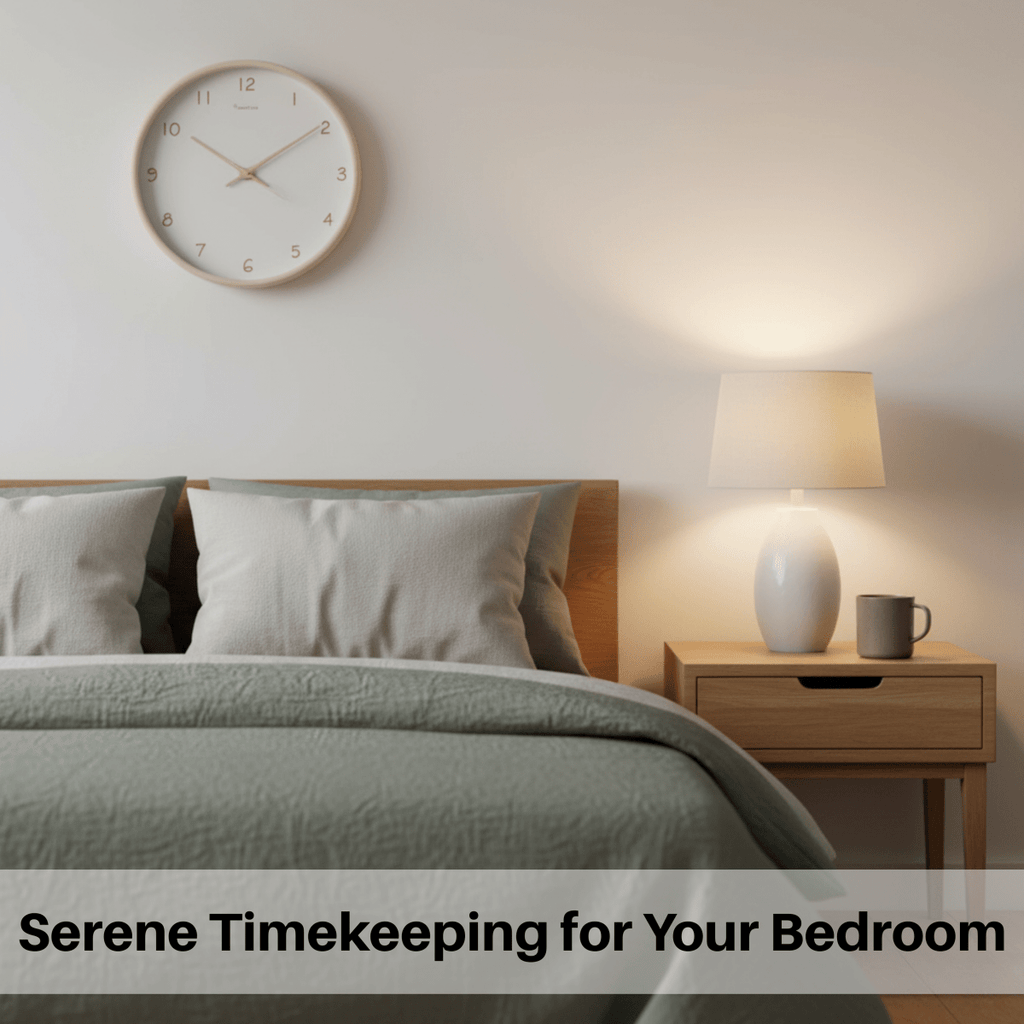 Serenewood Wooden Wall Clock — Quiet, Battery Operated
