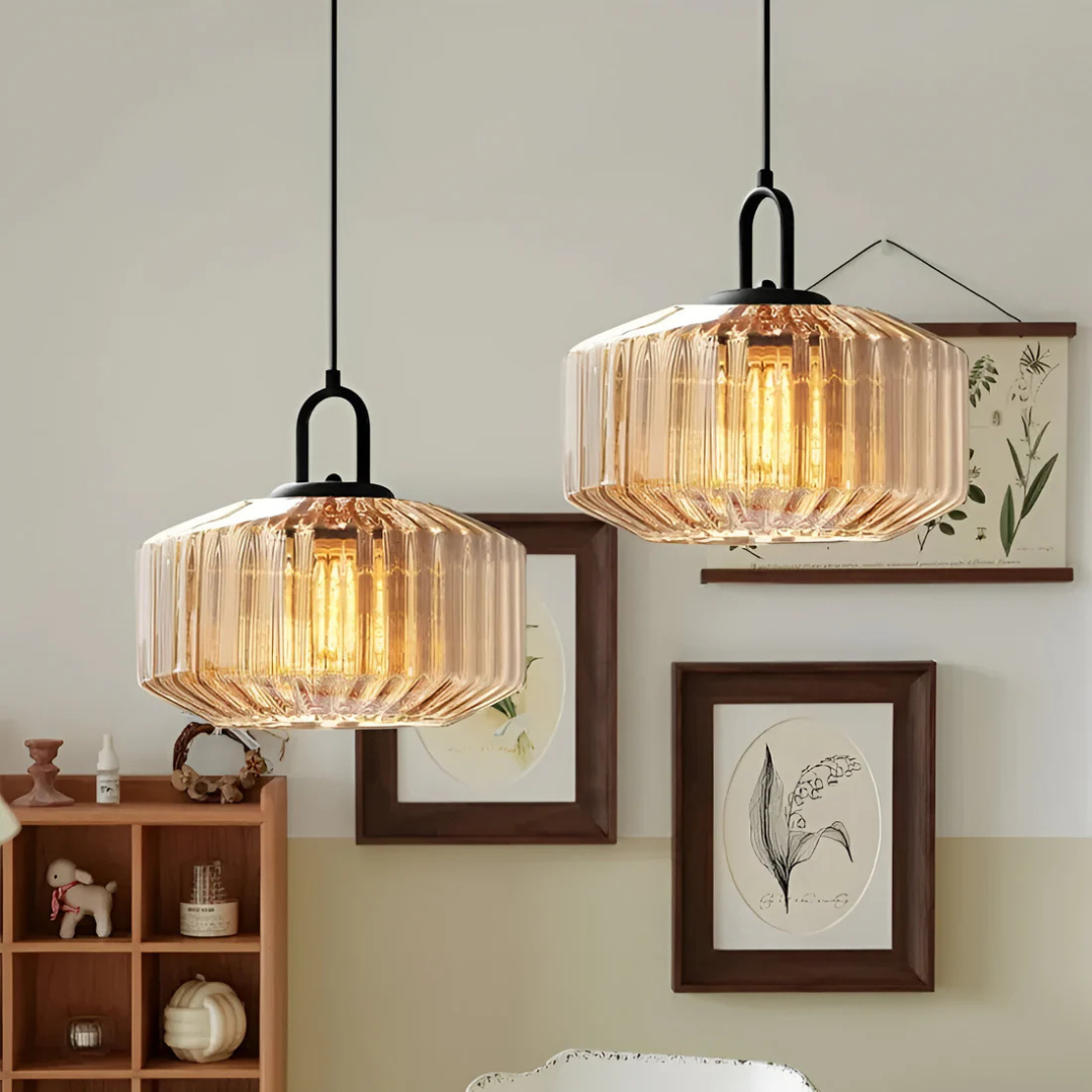 Eloria | Retro Warm-Toned Colored Glass Pendant Lamp