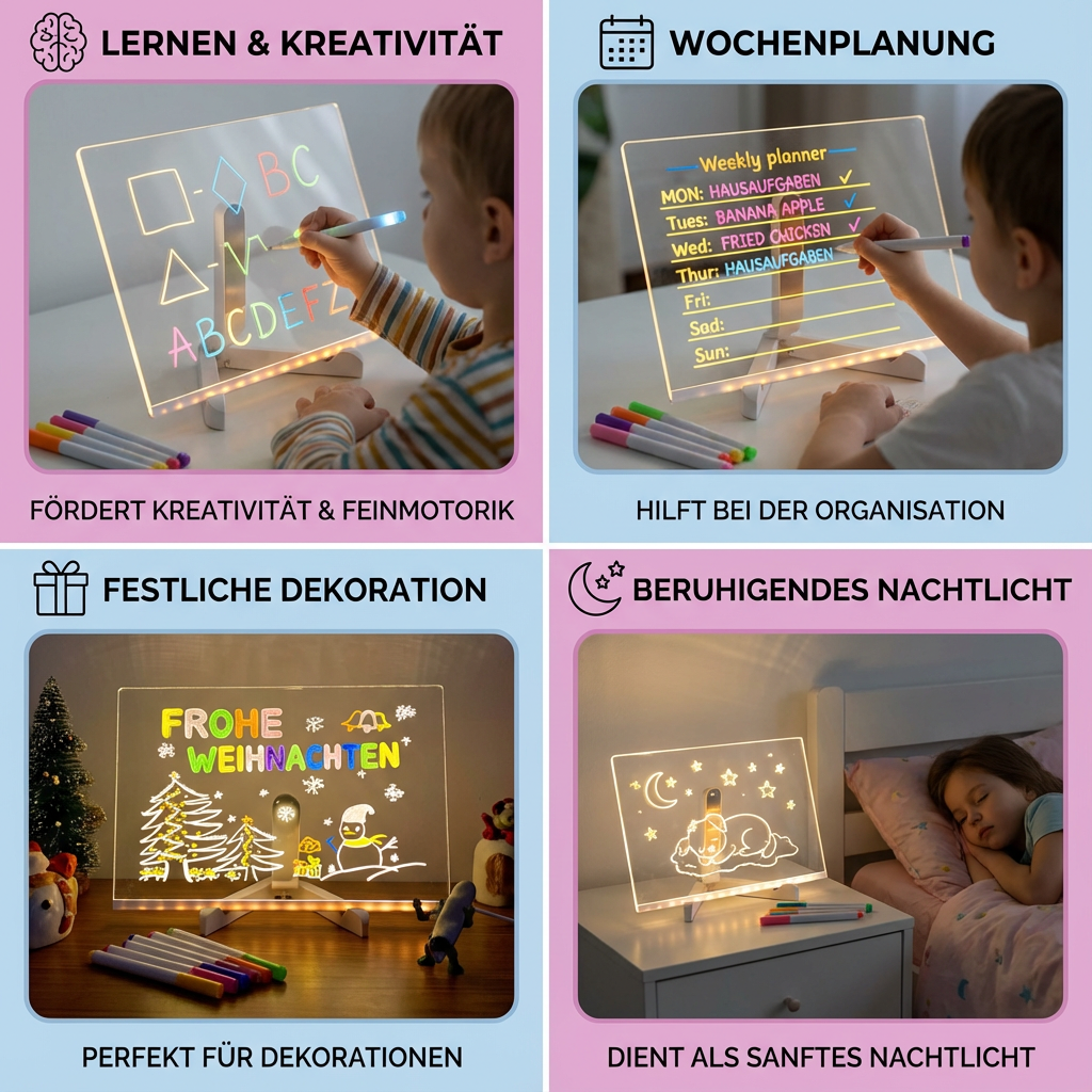 Kids' LED Drawing Board — Luminous Light-Up Creativity Pad