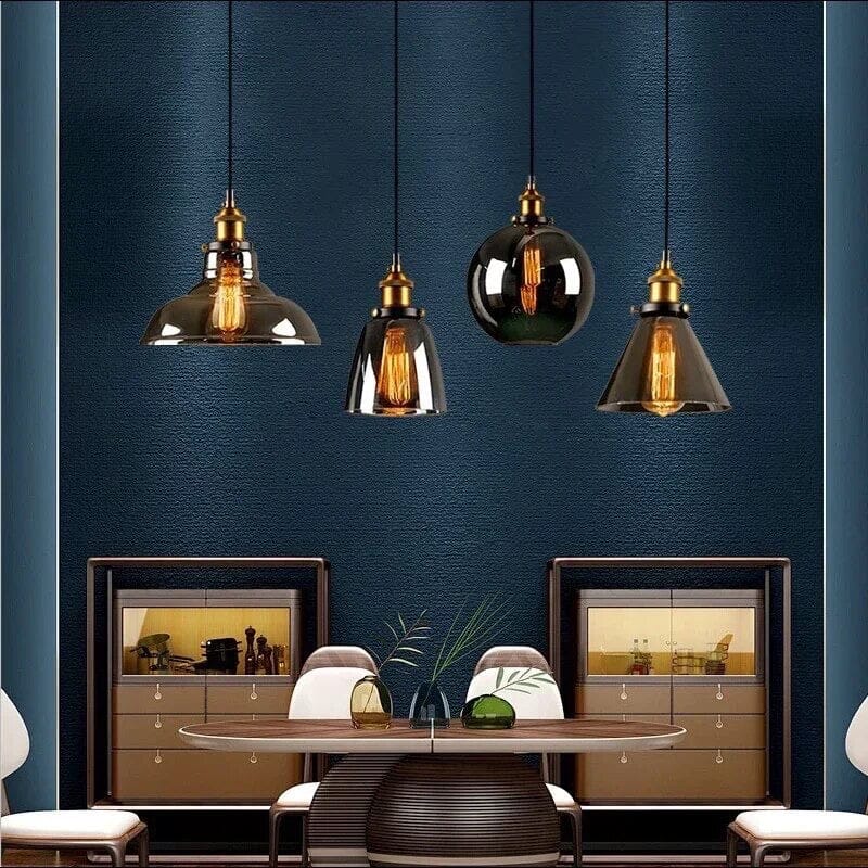 Novae Retro Glass Pendant Lights for Living Rooms and Lofts