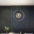 Neriva | Minimal Black Pendant Lamp With Glass Globe