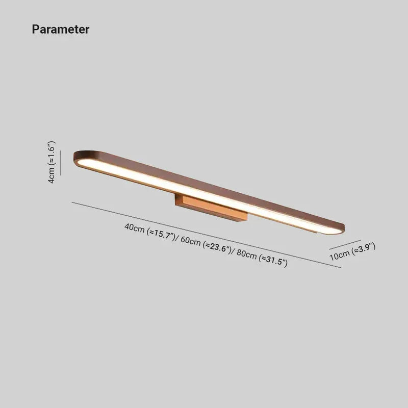 Luxa Modern Metal Wall Lamp Mirror Front, Curved, Black/Coffee | ventumra