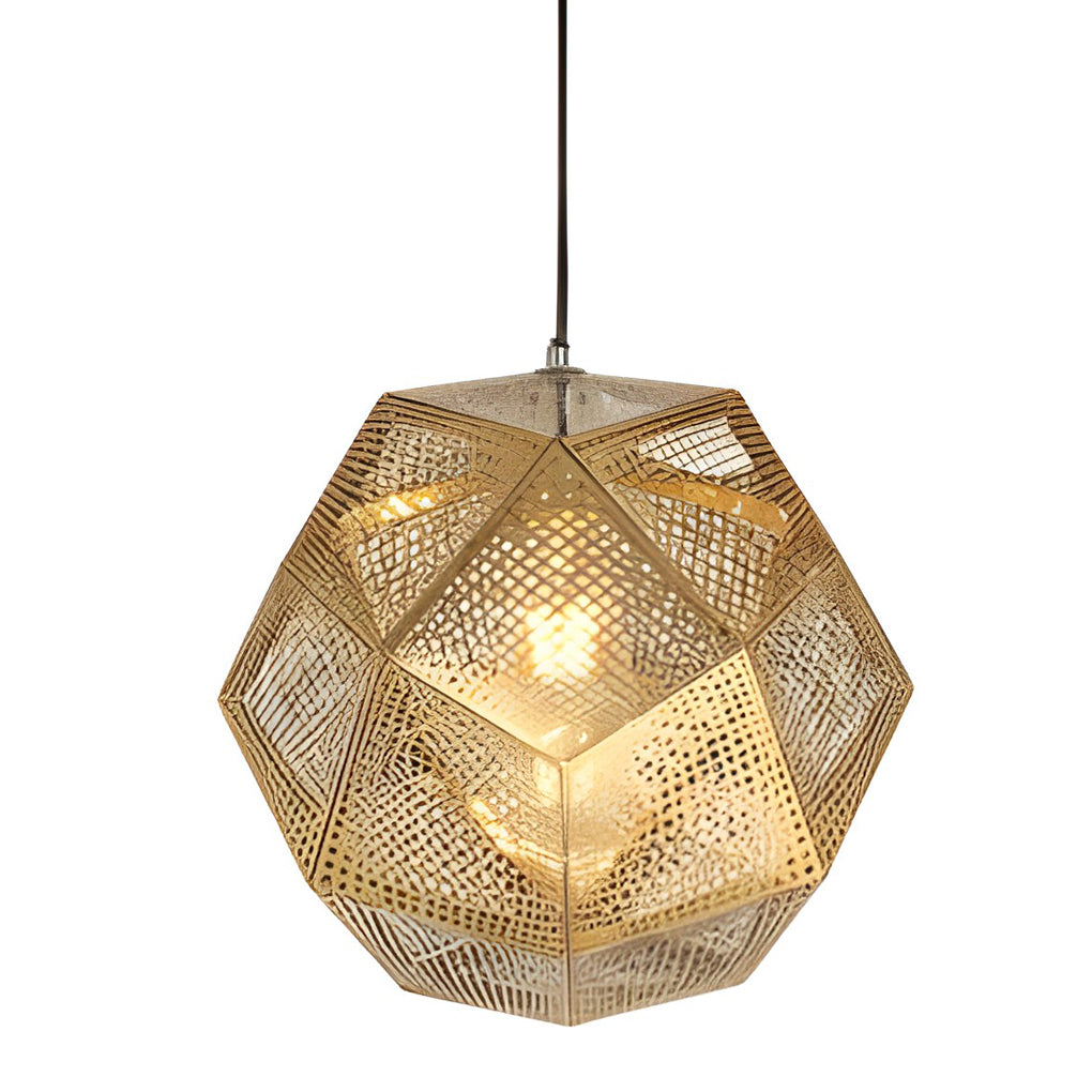 Lyra Geometric Round Pendant Lamp in Electrolytic Metal