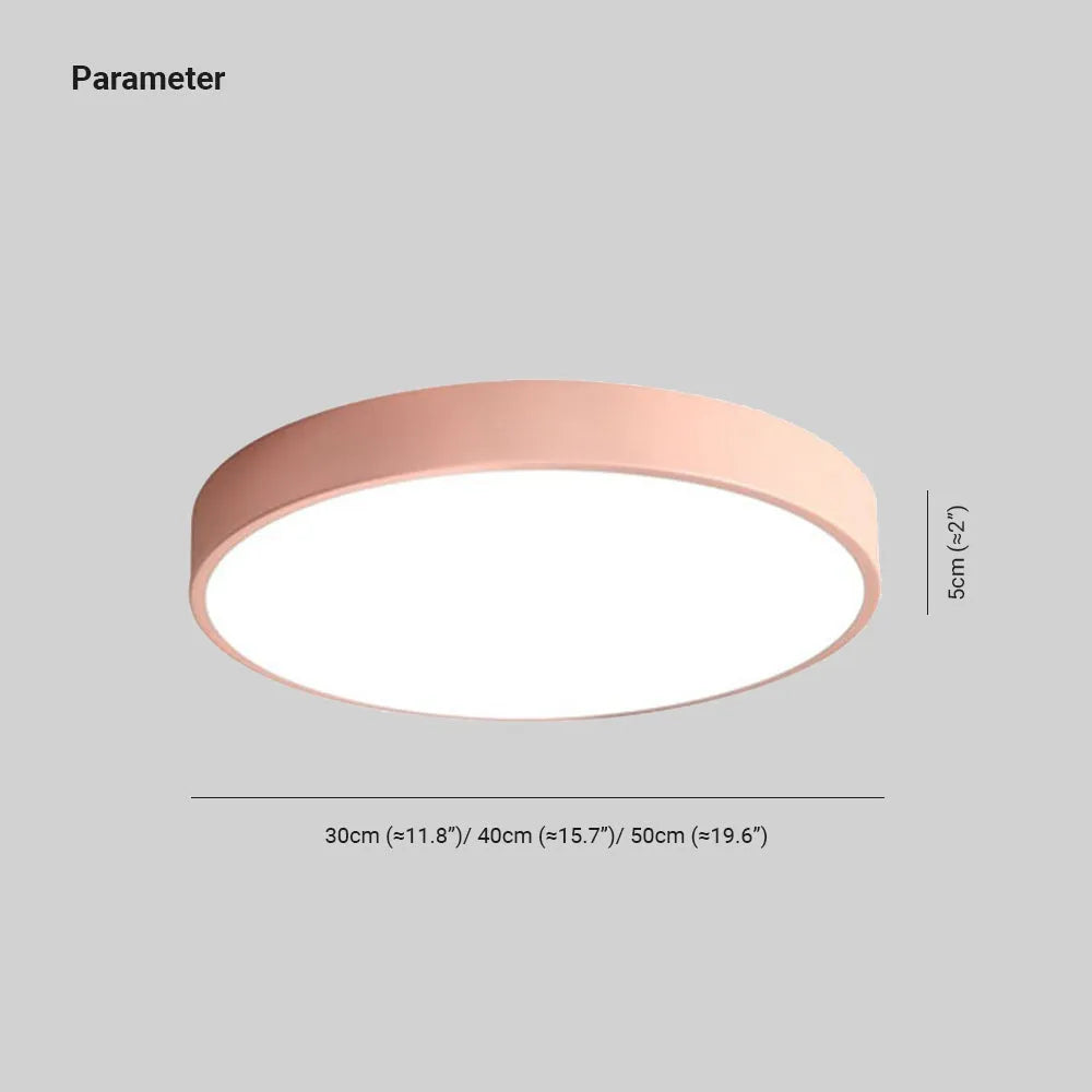 Valentina Ceiling Light Rond Flush Mount, Yellow/Blue/Green/Pink/Grey, Bedroom | ventumra