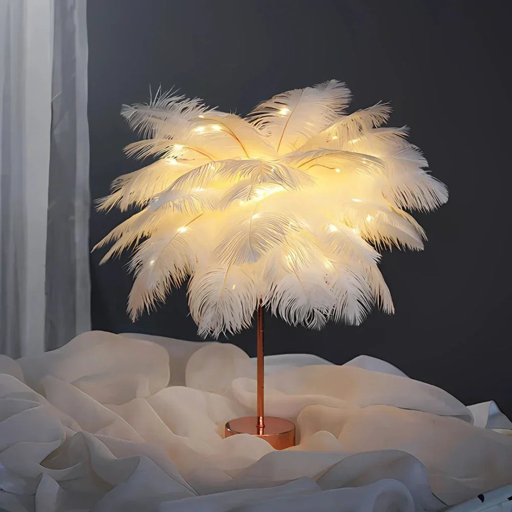 LyraQuill Lamp Feather-Inspired Soft Ambient Lighting For Any Space