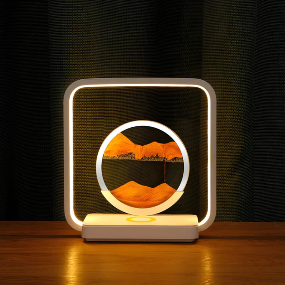 Lunara 3D LED Night Lamp With Flowing Sand Stream For Home