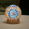 Lunaria Boho Stained Glass Desk Lamp With USB Dimmer
