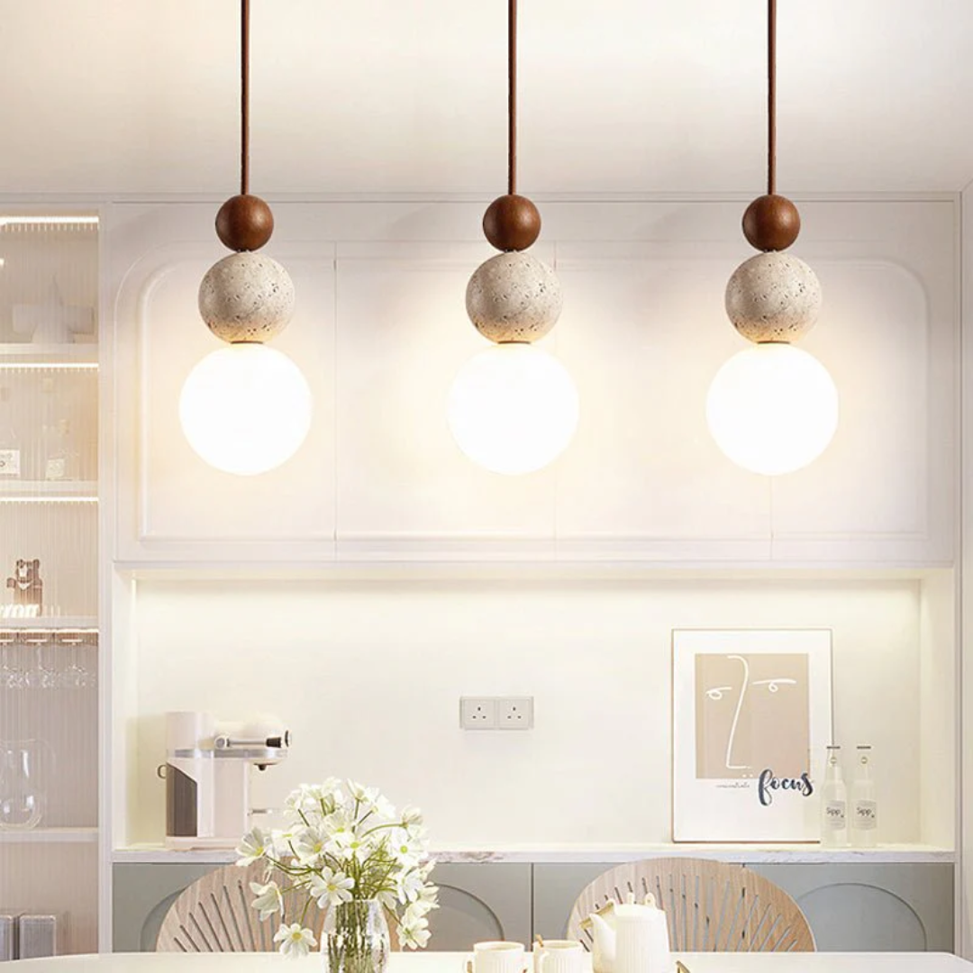Aurora Travertine Pendant Light for Dining and Living Rooms