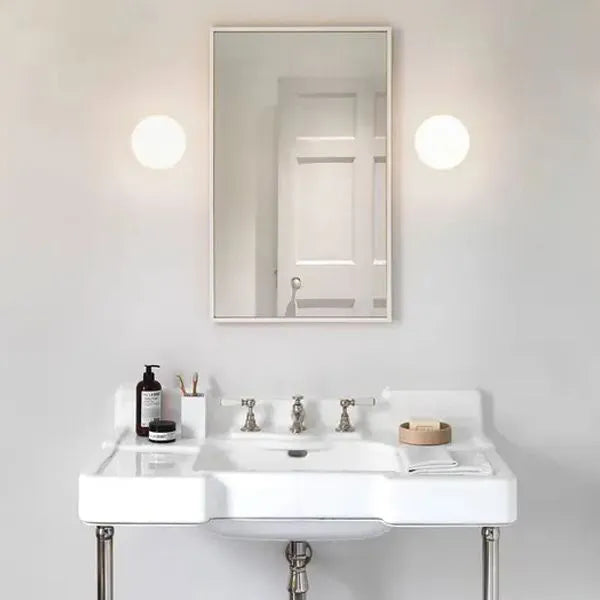 Valentina Modern Globe Shape Vanity Metal Glass LED Wall Lamp | ventumra