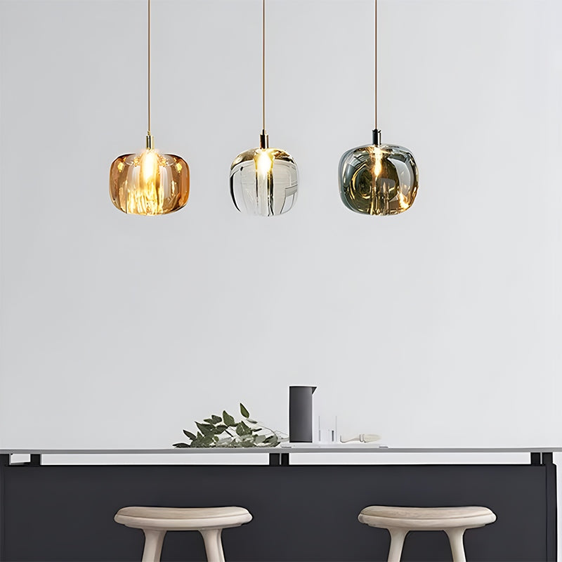 Multicolor Glass Pendant Light Fixture With Layered Lighting | Ventumra