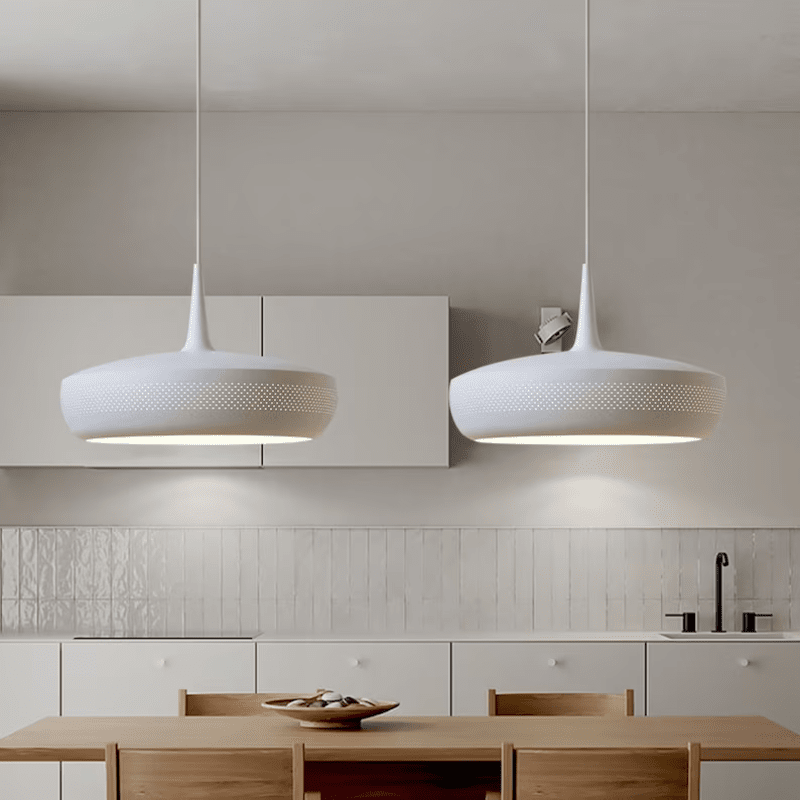 Ardell Nordic Art Pendant Light With White Metal Finish