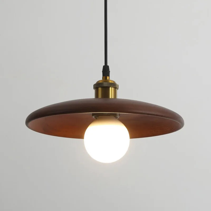 Lumora Wood Ceiling Lamp With Stained Glass and 2700K LED