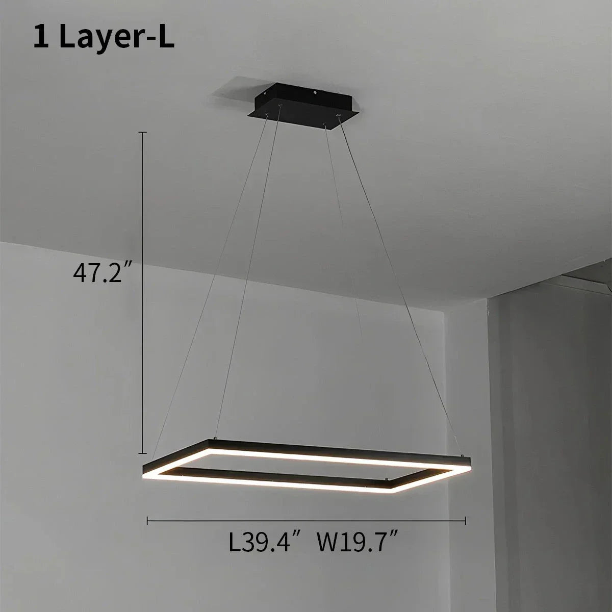 Modern Black Tiered Rectangular Chandelier For Contemporary Interiors | Ventumra