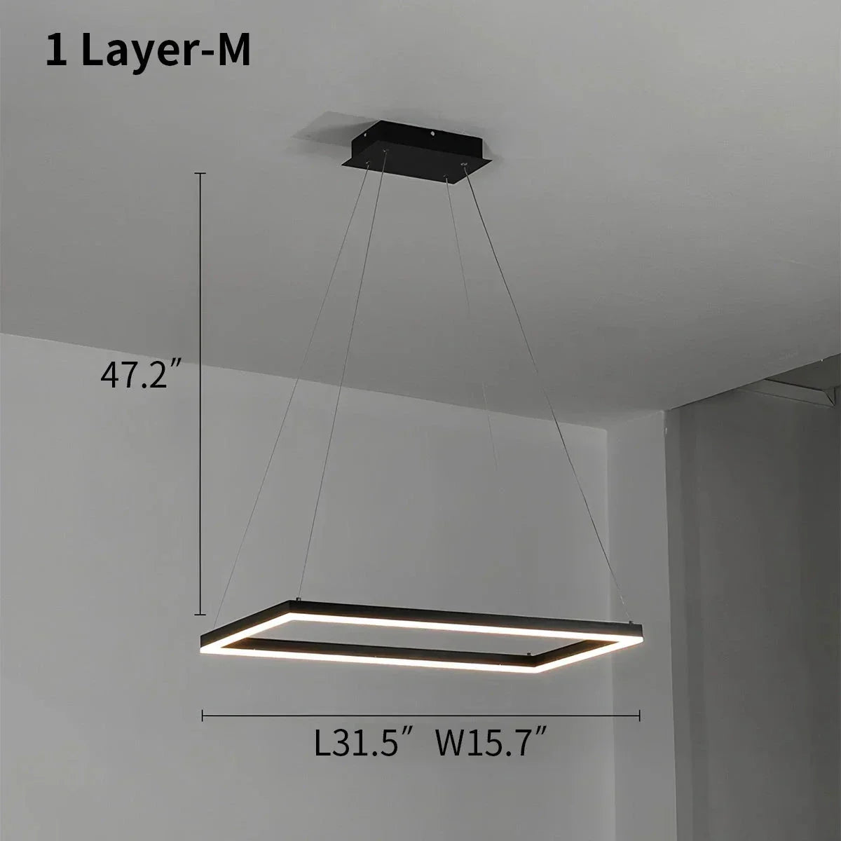Modern Black Tiered Rectangular Chandelier For Contemporary Interiors | Ventumra