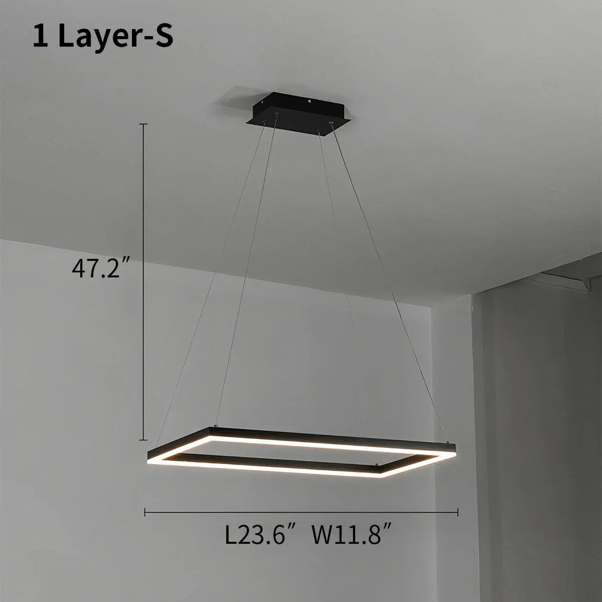 Modern Black Tiered Rectangular Chandelier For Contemporary Interiors | Ventumra